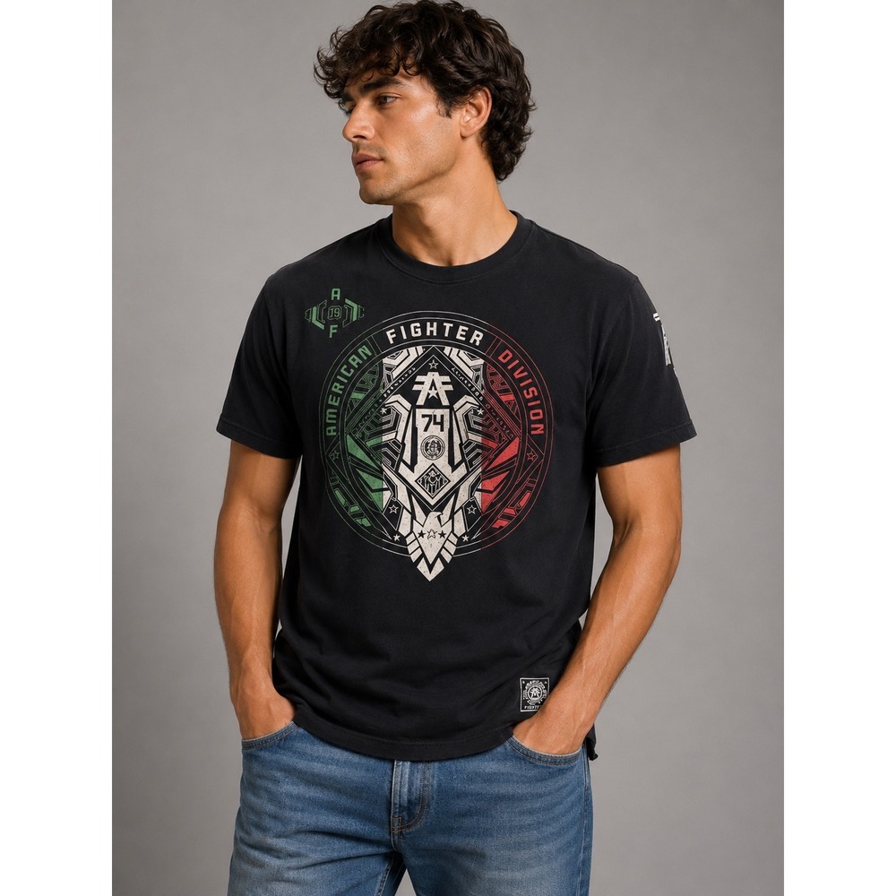 American Fighter‎ Mens T-Shirt Black Graphic Tee 2XL American Fighter Division
